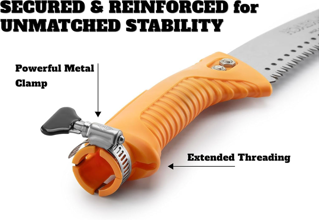 Pruning Manual Hand Saw for Tree Trimming (Pole Sold Separately) | Hand Held or with Extension Manual Pole Saw // Fits All Extension Poles with Standard US Acme Thread // Tree Limb Hand Saw