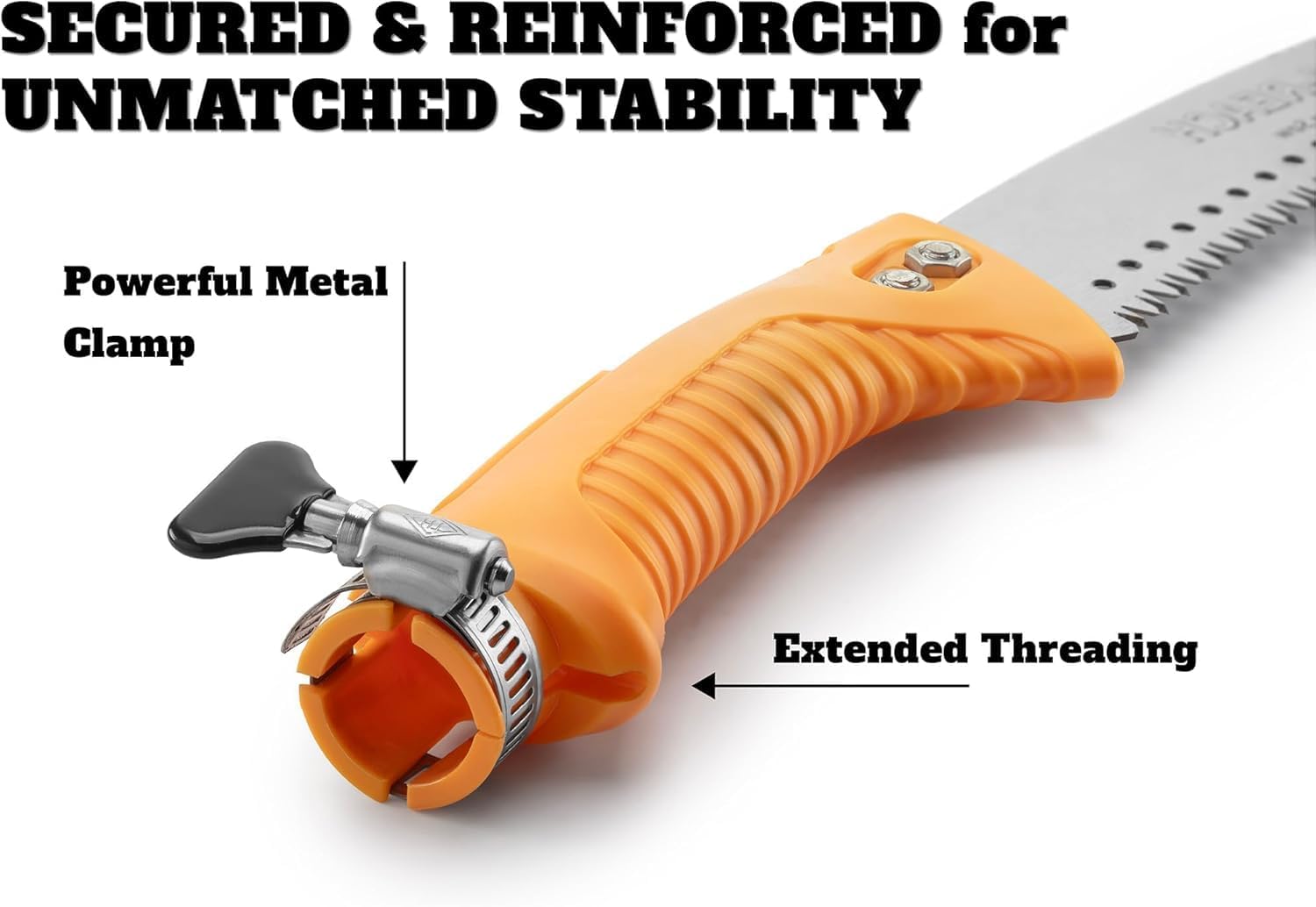 Pruning Manual Hand Saw for Tree Trimming (Pole Sold Separately) | Hand Held or with Extension Manual Pole Saw // Fits All Extension Poles with Standard US Acme Thread // Tree Limb Hand Saw