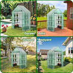 3 tiers 6 shelves walk-in green house, portable, side view
