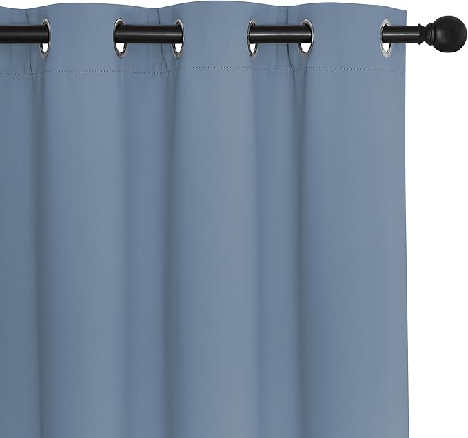 NICETOWN Room Darkening Curtain for Living Room - Energy Saving Thermal Insulated Grommet Room Darkening Curtain/Drape for Bedroom (1 Panel, 46 by 72, Stone Blue)