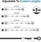 Curtain Rods for Windows 28 to 60 Inch - 5/8” Black Metal Heavy Duty - Decorative Window Small Curtains Rod with Brackets for Kitchen, Bathroom, Sliding Cafe Drapery Rods Door