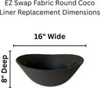 16" Reusable Hanging Basket Liner – Fabric Coco Liner Replacement for Wire Baskets, Bird Proof Moisture Retaining Planter Insert, EZ Swap Pots USA Made (2-Pack)