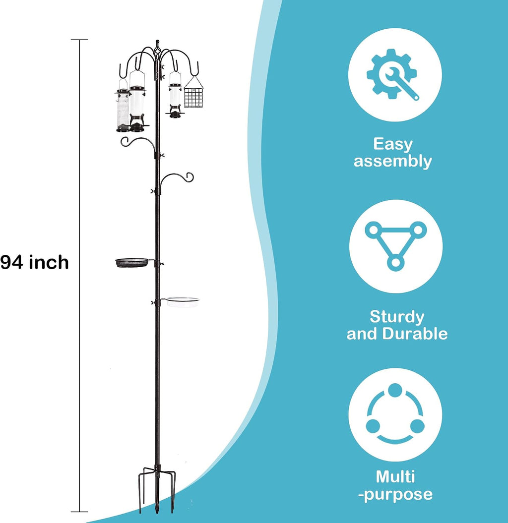 yingym 6-hook bird feeding station, 94 inch bird shown in use