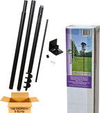 Universal Mounting Pole Kit - Heavy Duty Bird House or Bird Feeder Pole for Outdoors, Galvanized Steel, Threaded Joints, 30 lb Capacity, Auger Base
