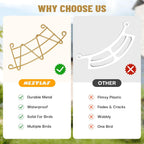 Perch Extender for Bird Buddy, Gold Metal Accessories for Bird Buddy, Custom-Fit Extended Perch with Screws and Washers, Durable Weather-Resistant Add-On for Bird Watching