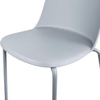 2xhome Modern Stackable Armless Dining Chair | Plastic Shell Seat with Metal Legs | Indoor or Outdoor Use | Home Kitchen Patio (1, Grey, No Padding)