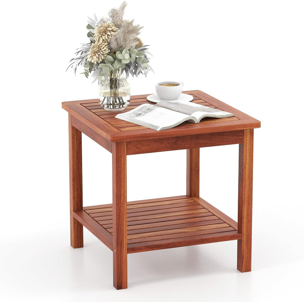 happygrill adirondack outdoor side table patio 2-tier square, main product view
