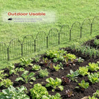 ghwie decorative garden fence, rustproof metal, no dig, view 9
