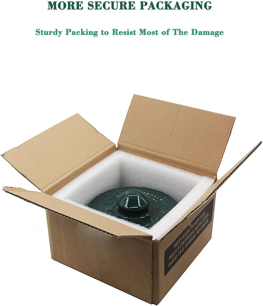 Ceramic Grill Top Compatible with Medium Large and XLarge Big Green Egg,Dual Function Ceramic Grill Top Cap,Kamado Accessories Charcoal Grill Top Parts Replacement for Easy Grasp and Anti-Hot