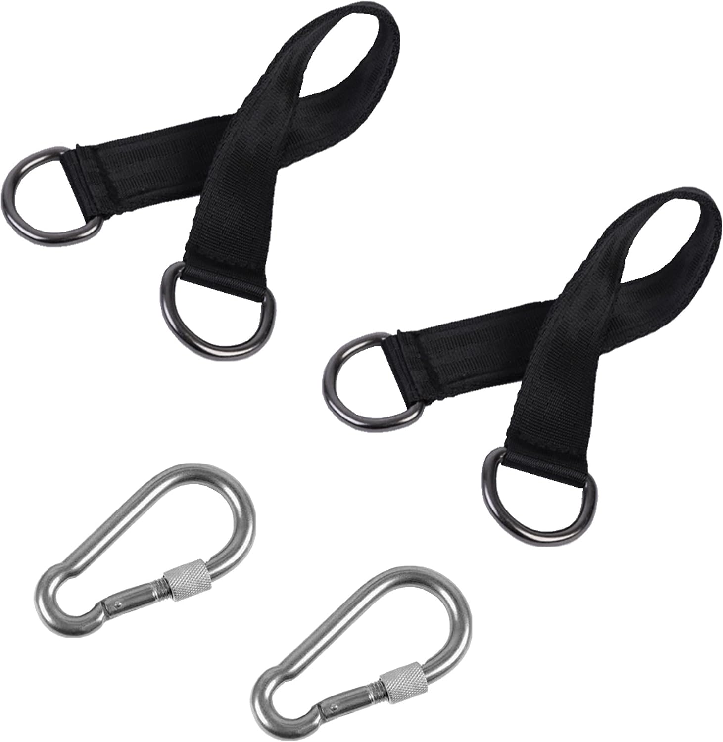 Hammock Straps Tree Swing Hanging Kit | 2 Pcs, 9.84 inches, 2 Heavy Duty Hook Clasps, For Swing Hammocks Seat Pulley System Gym Equipment