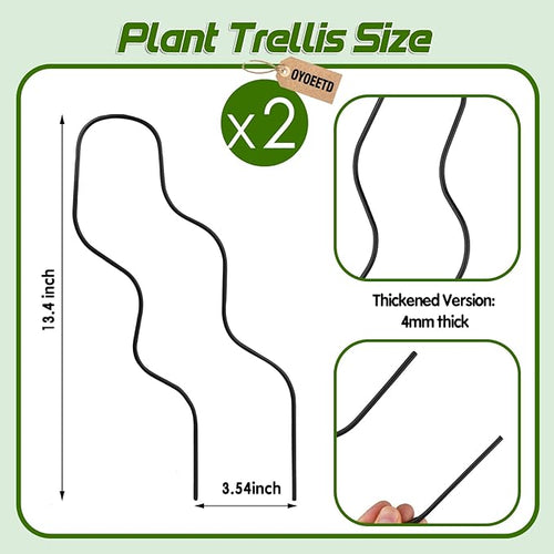 13.4 Inch Indoor Plant Trellis for Climbing Plants,Metal Trellis,Small Garden Trellis for Potted Plants,Plant Stakes for Indoor Plants Accessories Hoya,Flower,Plant Support (Black)