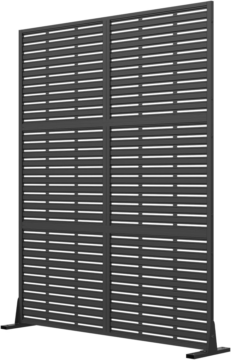 privacy screen for patio, outdoor freestanding metal privacy, main product view