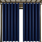 Outdoor Indoor Curtains W84 x L84 for Patio - Weather-resistant Window Panels Privacy Protect Grommet Top Thermal Insulated Home Curtain for Porch Pergola Lawn Garden Hot Tub Area (2 Panels)