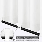 Easy-Going Outdoor Patio Curtains Detachable Tab Top Windproof Weatherproof Curtain for Cabana, Porch, Pergola and Gazebo, Tab Bottom Drape, 2 Panels, 54W x 84L inch, White