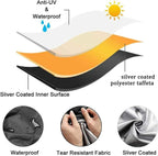 Garden Swing Canopy Replacement ,Windproof Outdoor Swing Chair Top Cover with Seat Cushions, Waterproof 210D Oxford 2-3 Seater Patio Hammock Protection Covers (Size:98x73x7inch/249x185x18cm,Color:Brow