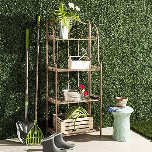 safavieh outdoor - amaris 4-tier bakers rack shown in use