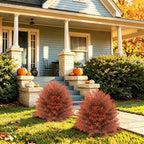 fall artificial cypress topiary, 24'' outdoor fake bushes on a desk or shelf