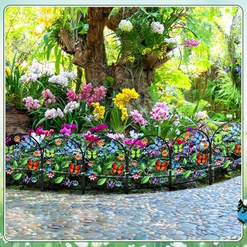 yaocom 6 pack butterfly garden fence 16.5" h on a desk or shelf
