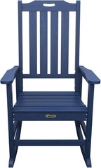 Oversized Rocking Chair Set of 8, Outdoor Rocking Chair for Adults, All Weather Resistant Porch Rocker for Lawn Garden, Navy Blue
