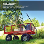 gorilla carts steel utility garden cart, 800 lb., side view