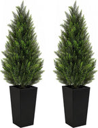 vivatrees 5ft artificial cedar topiary trees 2 pack, main product view