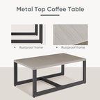 Belord Spacious 11 Pieces Patio Conversation Set - 5-Seater Outdoor Furniture Sectional Sets with Swivel Glider Chairs Set of 4 and Storage Box, Metal Top Coffee Table with Embedded Ottoman Gray