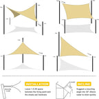 Artpuch Waterproof Sun Shade Sail, 08'x10' Sand Rectangular, UV Resistant Rain Canopy, Curved Edges Shade Cloth for Outdoor Patio, Deck, Yard