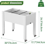 elevated raised garden bed with wheels,planter box,ashen-26.3" h shown in use