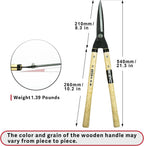 HOUNEN Japanese Hedge Shears, 20in Yasuki High-Purity Steel Bypass Blades | Lightweight shears with Yasuki high-purity carbon steel blades shape hedges, trim curves and cut fresh thin branches cleanly.