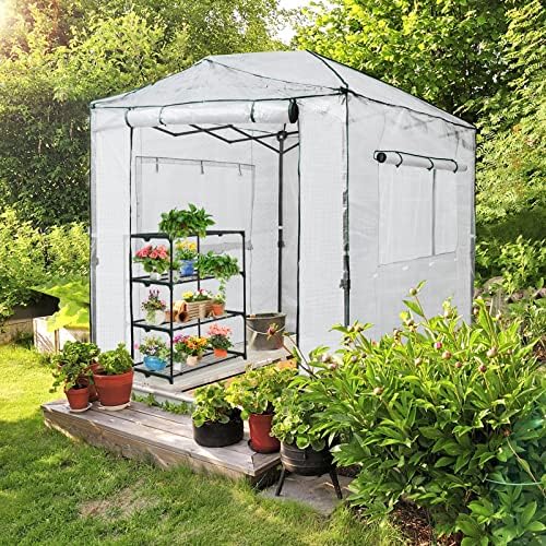 eagle peak 8x6 easy setup pop up greenhouse showing dimensions