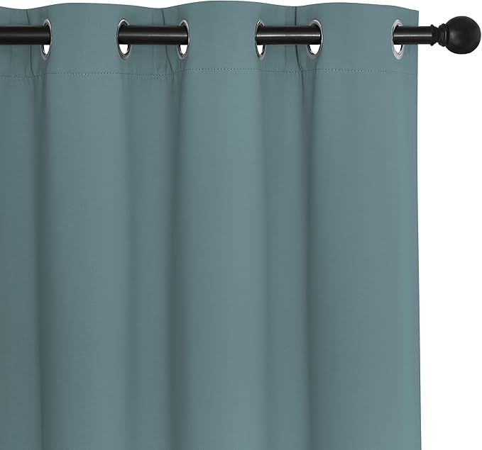 NICETOWN Room Darkening Curtain for Living Room - Energy Saving Thermal Insulated Grommet Room Darkening Curtain/Drape for Bedroom (1 Panel, 46 by 72, Greyish Blue)