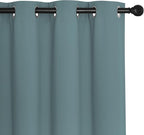 NICETOWN Blackout Sliding Glass Door Curtains, Room Darkening Thermal Insulated Curtains for Living Room Bedroom, Extra Wide Window Drapes, 1 Panel, W80 x L118, Greyish Blue