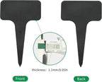 KINGLAKE 100 Pcs Waterproof Thick Plastic Black Plant Tags T Type Nursery Garden Labels