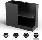 Metal Large Planter Box 38" L x 13" W x 30" H, Heavy Duty Tall Rectangle Outdoor Planter Box with Removable Insert Shelves for Porch, Garden, Patio, Yard (Black)