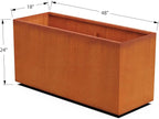 Plantercraft Large Rectangular Planters for Outdoor Plants - 48x18x24 Extra Large Corten Steel Planter Box for Patio Divider or Raised Garden Bed | Weathering Steel Metal Planter