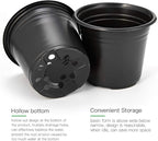 JERIA 100-Pack 0.5 Gallon Plant Nursery Pots, Plastic Pots for Flower Seedling, Flower Plant Container Seed Starting Pot, Come with 100 Pcs Plant Labels(Black)