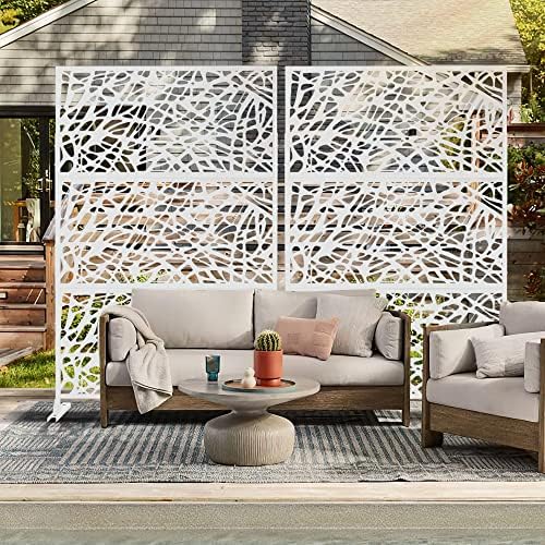 elevens free decorative privacy screen with stand, outdoor, close-up detail
