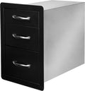 stanbroil triple access drawers for outdoor kitchen, black, main product view
