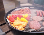 Grill Basket for Kettle Grills, 2 Stainless Baskets | Includes clip-on handle, designed for 22 inch kettle grills. Fish and vegetable grill basket.