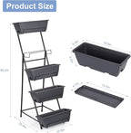 5 Tier Vertical Garden Planter Grey Herb Garden Planter for Outdoor Plants Vertical Raised Garden Bed Standing Tiered Flower Planter Boxes for Outdoor Garden Patio Yard