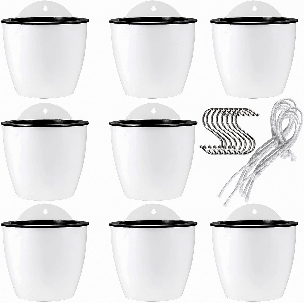 japchet 8 pack 7 inch self watering hanging, main product view