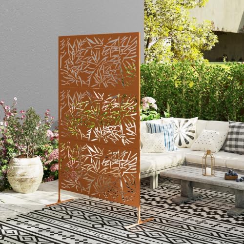 outsunny metal outdoor privacy screen stand 78" h, package contents