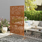 outsunny metal outdoor privacy screen stand 78" h, package contents