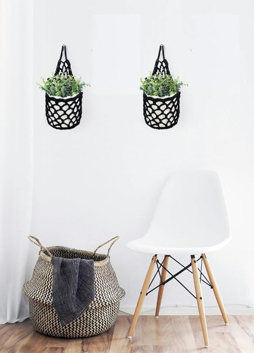 2PK Wall Planters for Indoor Plants, Macrame Plant Hanger | Plant Hanger, Hanging Planter (2PK, up to 6 inch Pot)