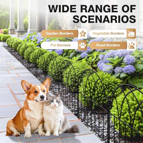 decorative garden fence panels - 20.07 ft black, package contents