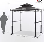 ABCCANOPY 8x5 Grill Gazebo - Outdoor BBQ Canopy Shelter with Led Light for Patio Backyard Grilling (Dark Grey)