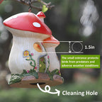 Bird Houses for Outside, Mushroom Hanging Resin Birdhouse (Red) | Garden Bird House for Outdoors, Decorative Outdoor Bird Nest, Waterproof Birdhouse for Patio, Yard, Porch & Garden Decor