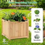 costway planter garden bed, folding planter box, 15" showing dimensions