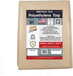 tan extra heavy duty 16 mil poly tarp, main product view