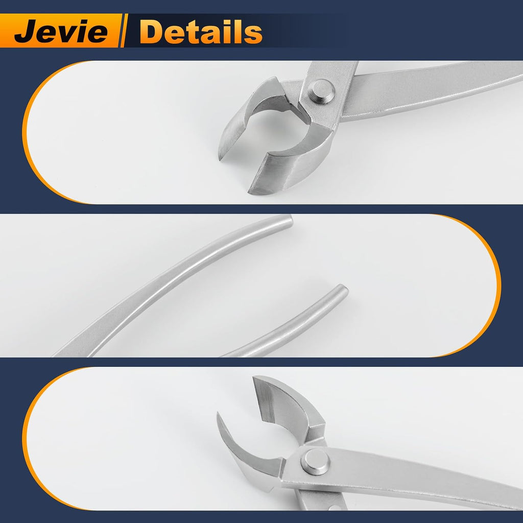 8 inch Concave Cutter, Stainless Steel Cutter for Bonsai & Gardening Pruning, Supplied By Jevie (Diagonal)